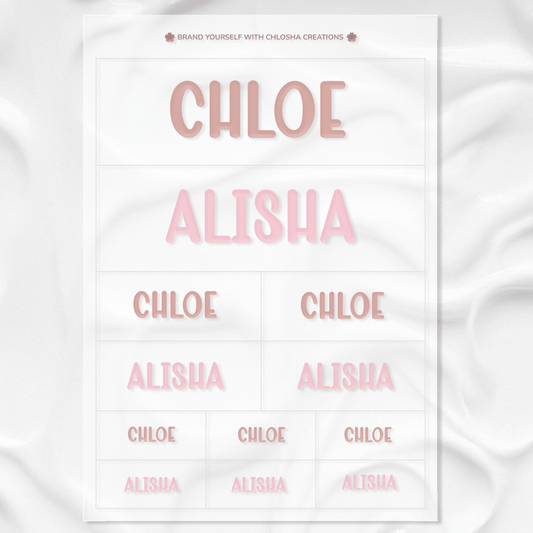 Chlosha Signature Classic Sibling Name Pack custom name labels for kids bottles lunchbox waterproof NZ - Chlosha creations