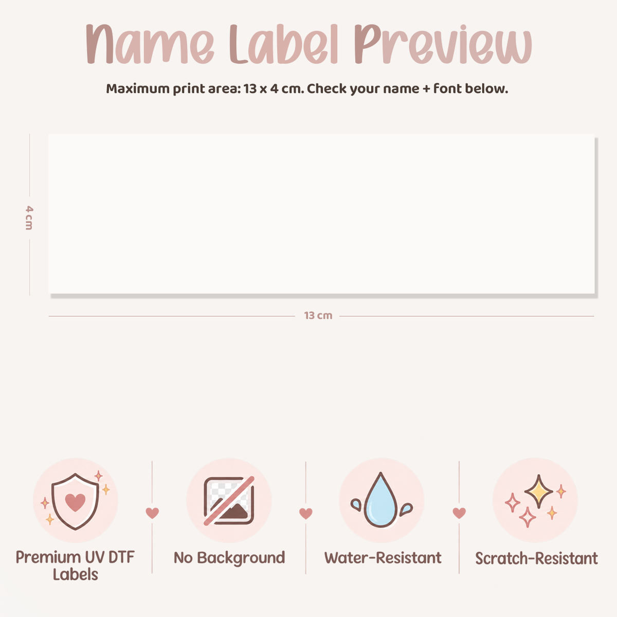 Modern Minimal Personalised Name Decal | UV DTF Transfer