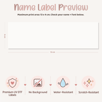 Modern Minimal Personalised Name Decal | UV DTF Transfer