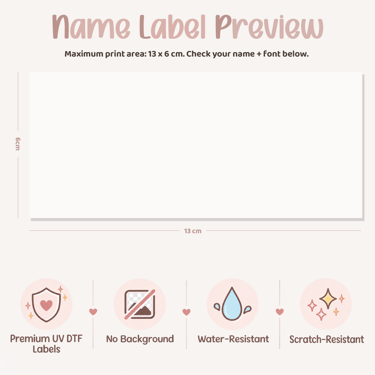 Modern Minimal Personalised Name Decal | UV DTF Transfer