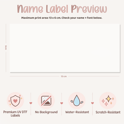 Modern Minimal Personalised Name Decal | UV DTF Transfer