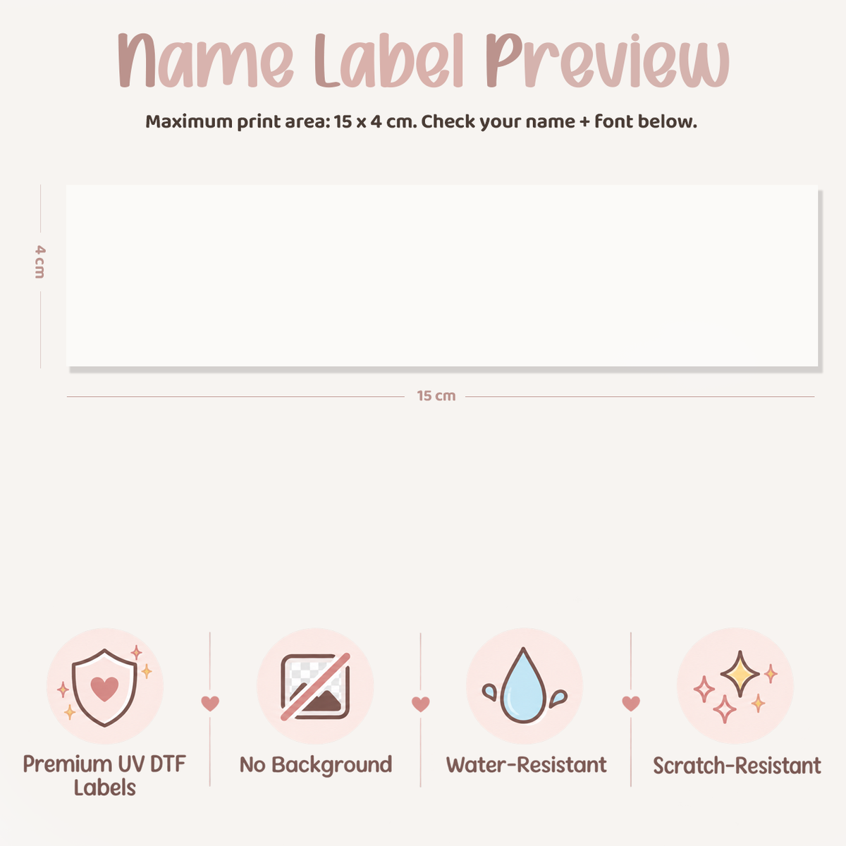 Modern Minimal Personalised Name Decal | UV DTF Transfer