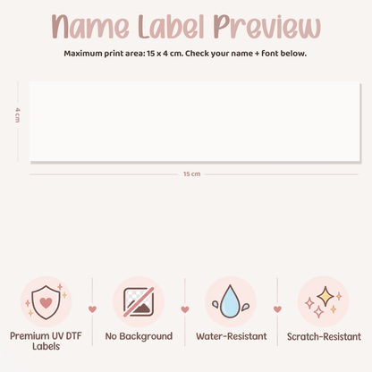 Personalised Glitter Name Decal | Custom UV DTF Transfer
