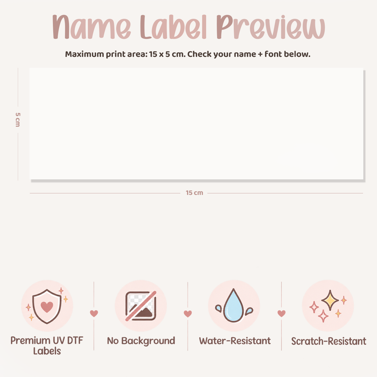 Modern Minimal Personalised Name Decal | UV DTF Transfer