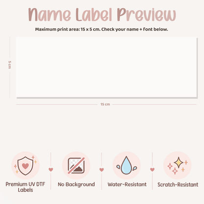 Modern Minimal Personalised Name Decal | UV DTF Transfer