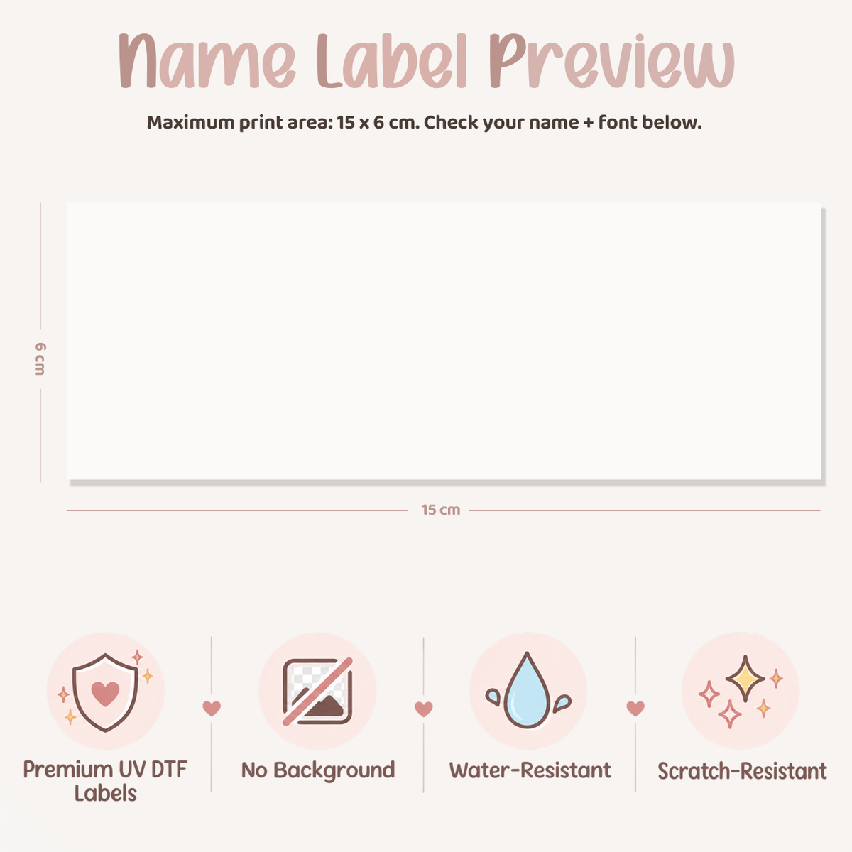 Modern Minimal Personalised Name Decal | UV DTF Transfer