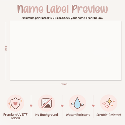 Modern Minimal Personalised Name Decal | UV DTF Transfer