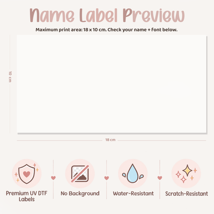 Modern Minimal Personalised Name Decal | UV DTF Transfer