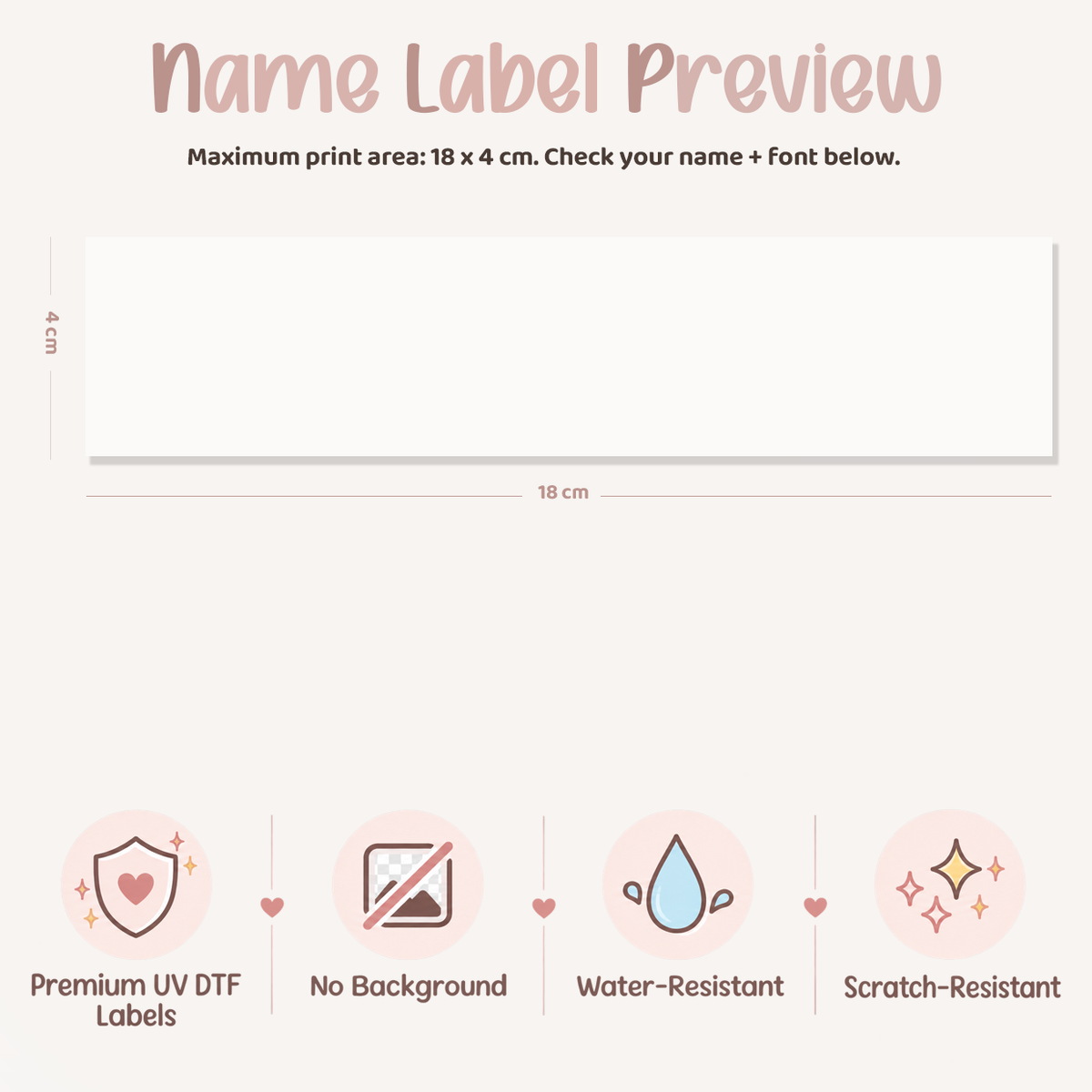 Modern Minimal Personalised Name Decal | UV DTF Transfer