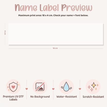 Modern Minimal Personalised Name Decal | UV DTF Transfer