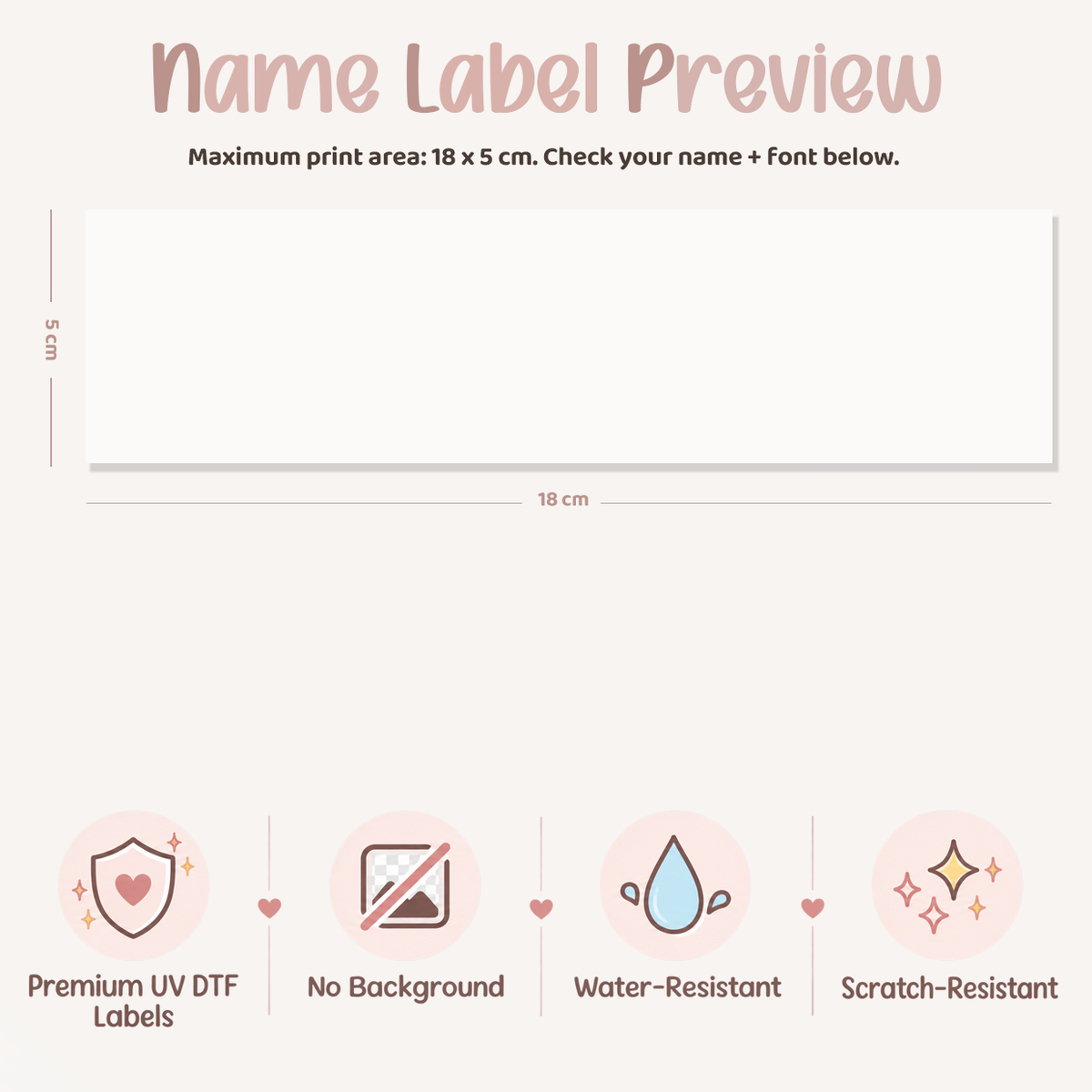 Modern Minimal Personalised Name Decal | UV DTF Transfer