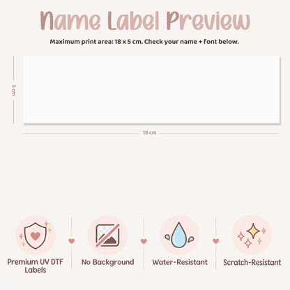 Personalised Glitter Name Decal | Custom UV DTF Transfer