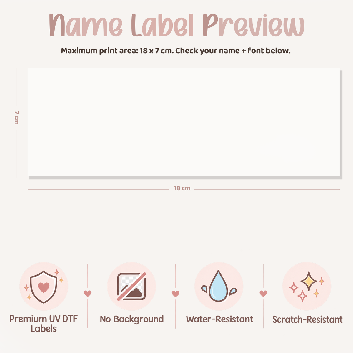 Personalised Glitter Name Decal | Custom UV DTF Transfer