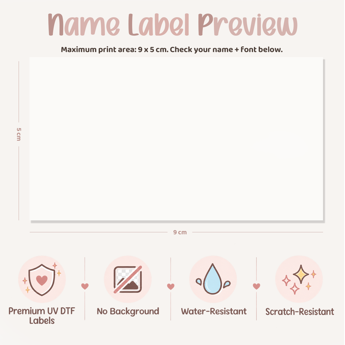 Personalised Glitter Name Decal | Custom UV DTF Transfer