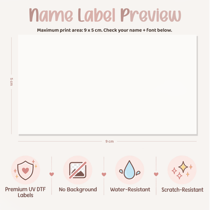 Personalised Glitter Name Decal | Custom UV DTF Transfer