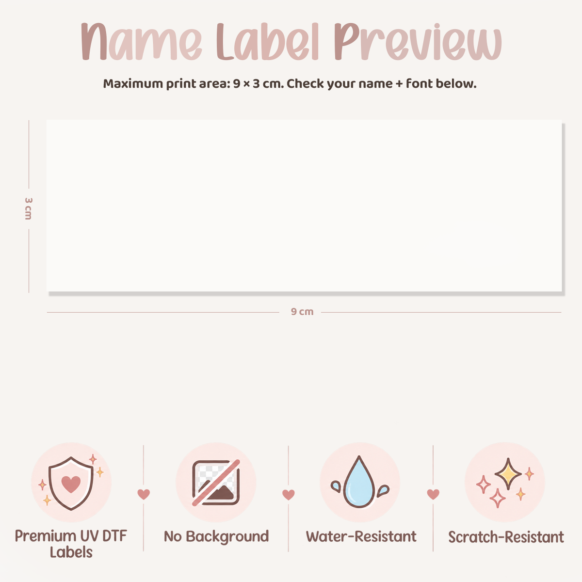Personalised Glitter Name Decal | Custom UV DTF Transfer