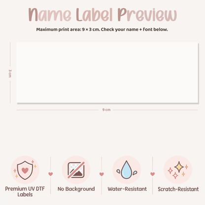 Personalised Glitter Name Decal | Custom UV DTF Transfer