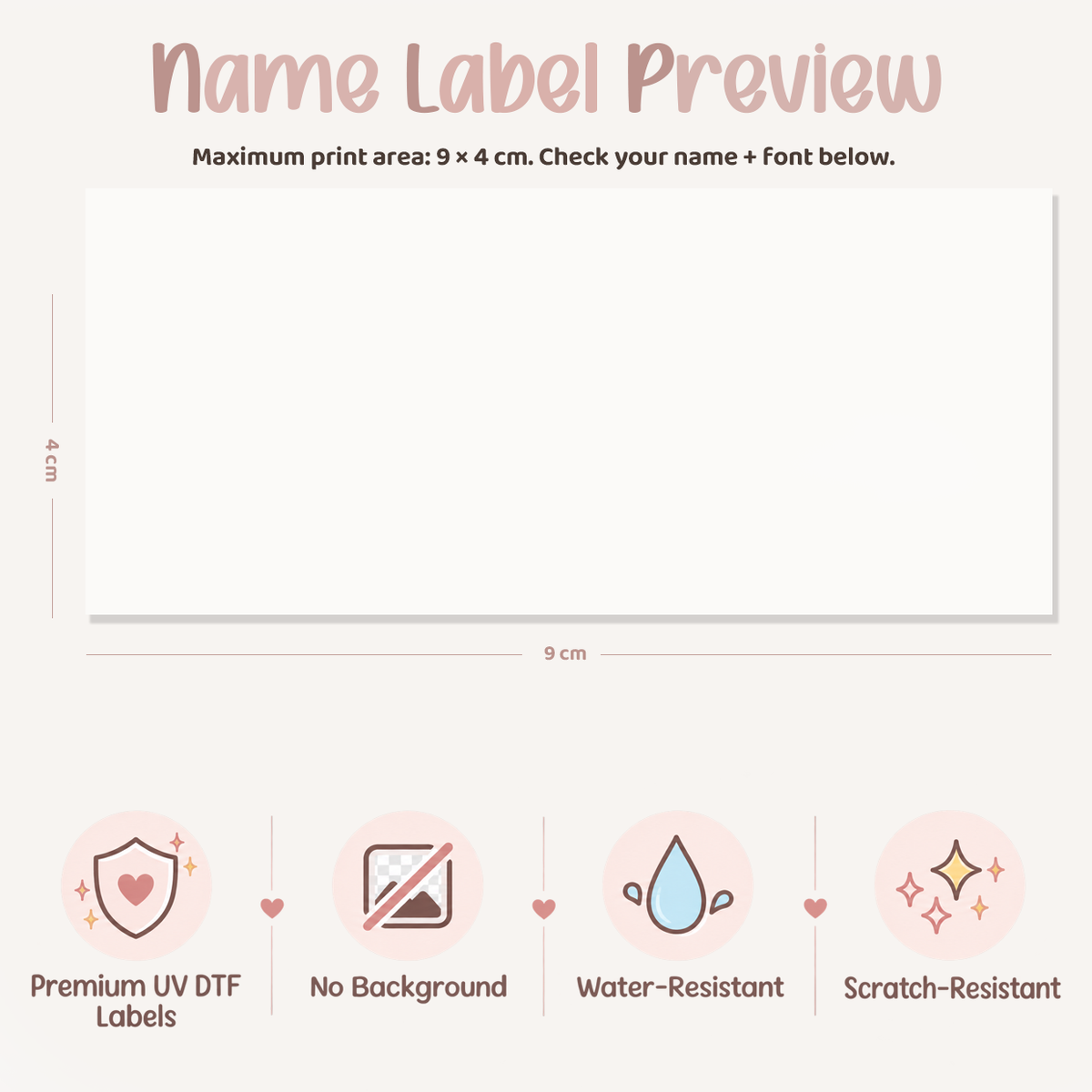 Modern Minimal Personalised Name Decal | UV DTF Transfer