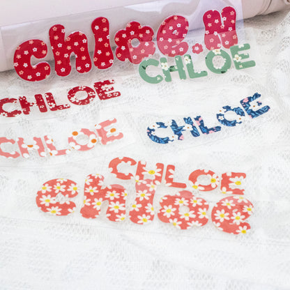 Personalised Mini Floral Name Decal | Custom UV DTF Transfer