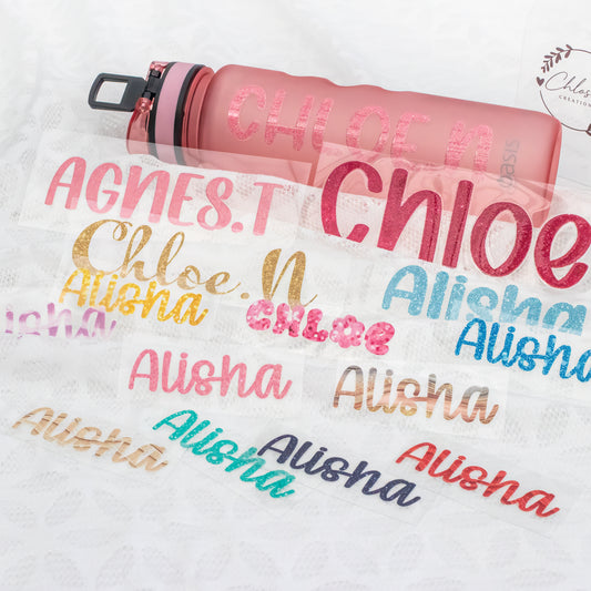 Personalised Glitter Name Decal | Custom UV DTF Transfer