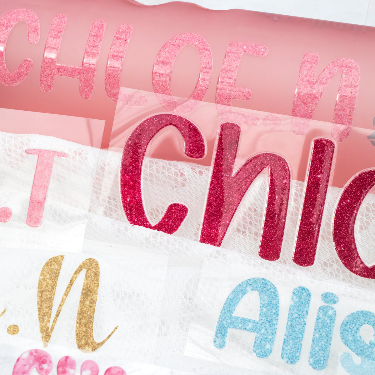 Personalised Glitter Name Decal | Custom UV DTF Transfer
