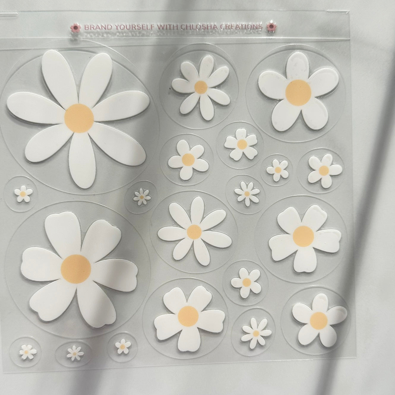 Miss Daisy Pre-Cut UV DTF Decal Sheet · 140 × 140 mm