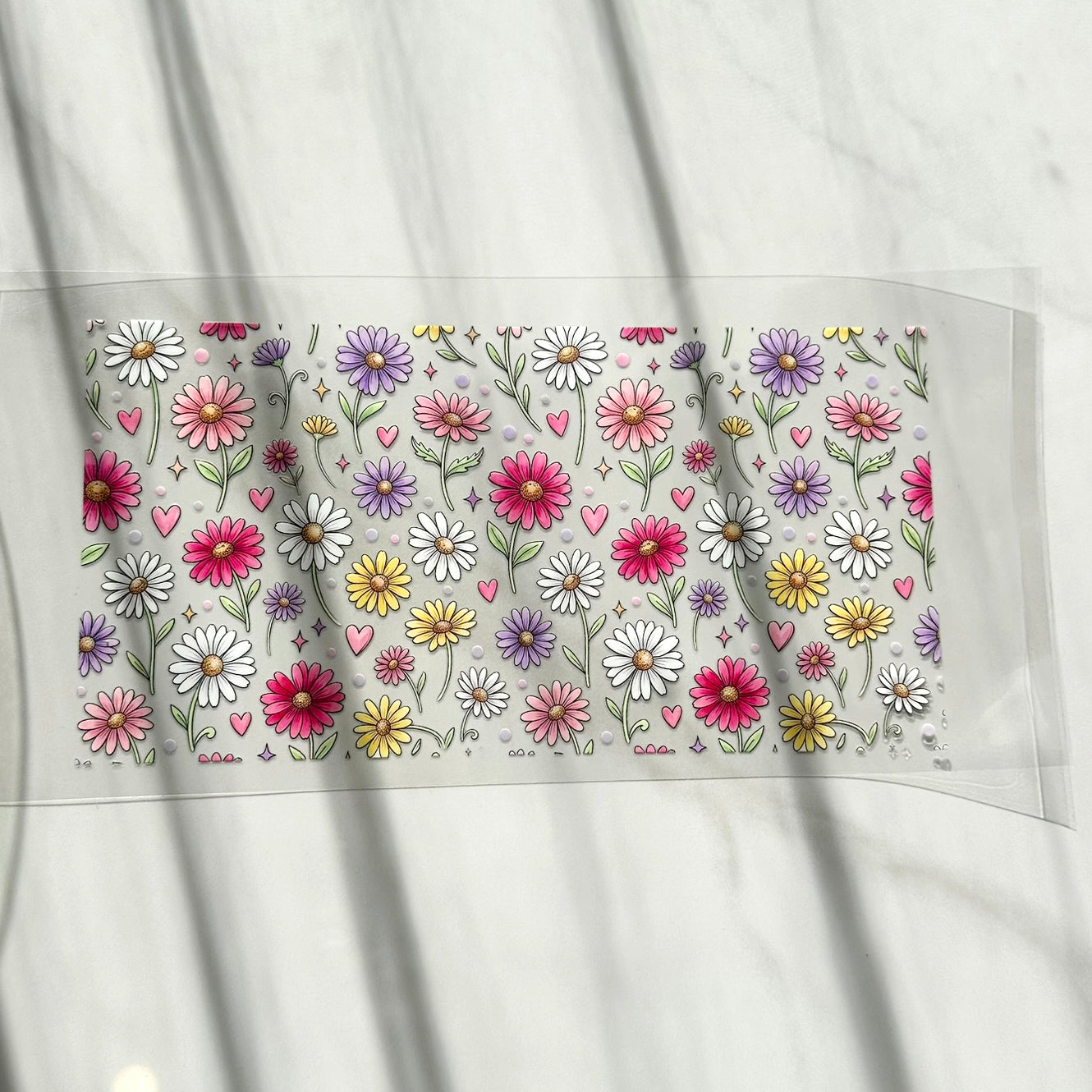 Daisy Garden 16oz UV DTF Cup Wrap · 250 × 140 mm