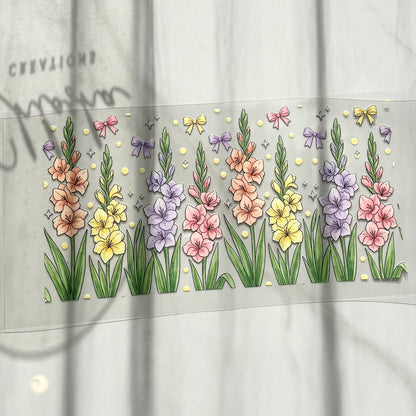 Pastel Gladiolus 16oz UV DTF Cup Wrap · 250 × 140 mm