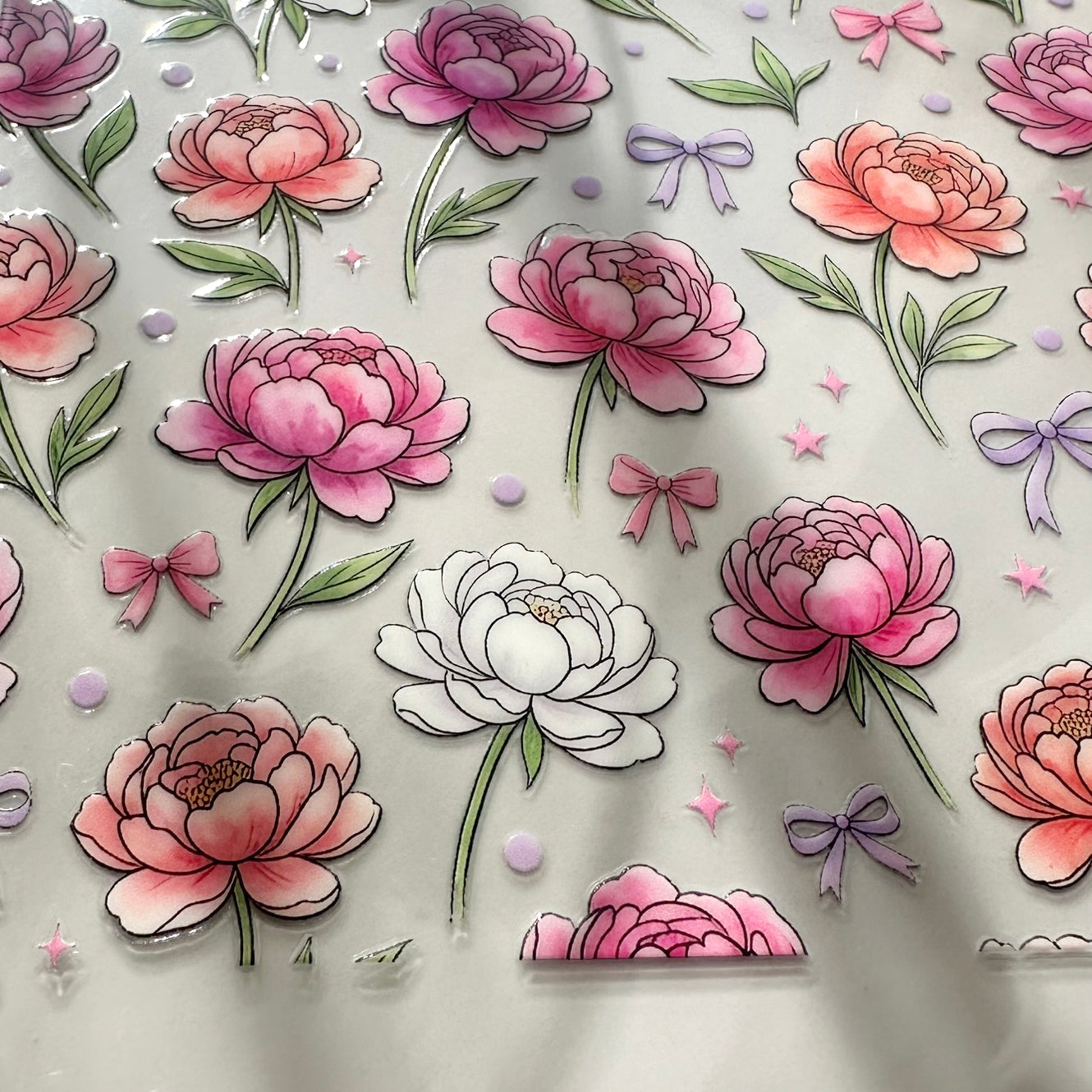 Pastel Poppy Garden 16oz UV DTF Cup Wrap · 250 × 140 mm