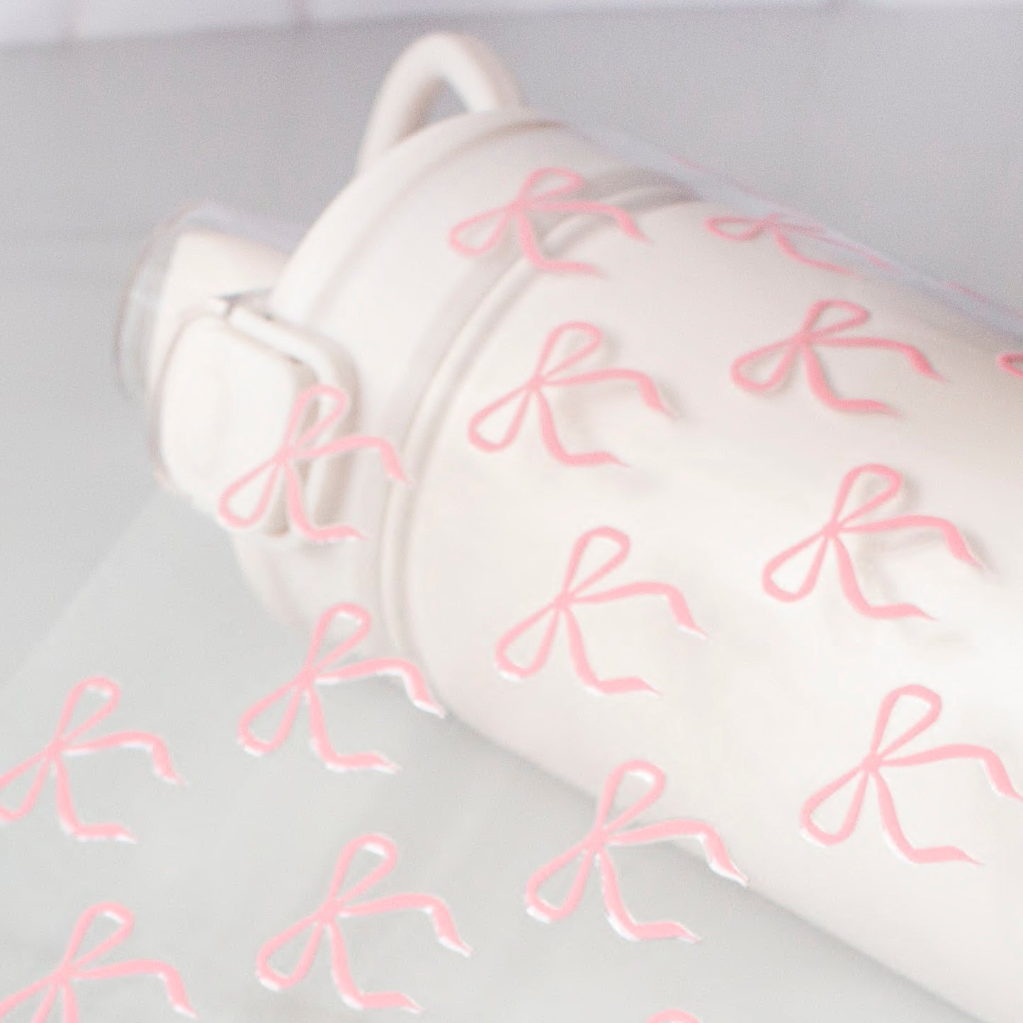 Mini Pink Ribbon Bows – DIY UV DTF Decal Sheet – 28 × 22 cm