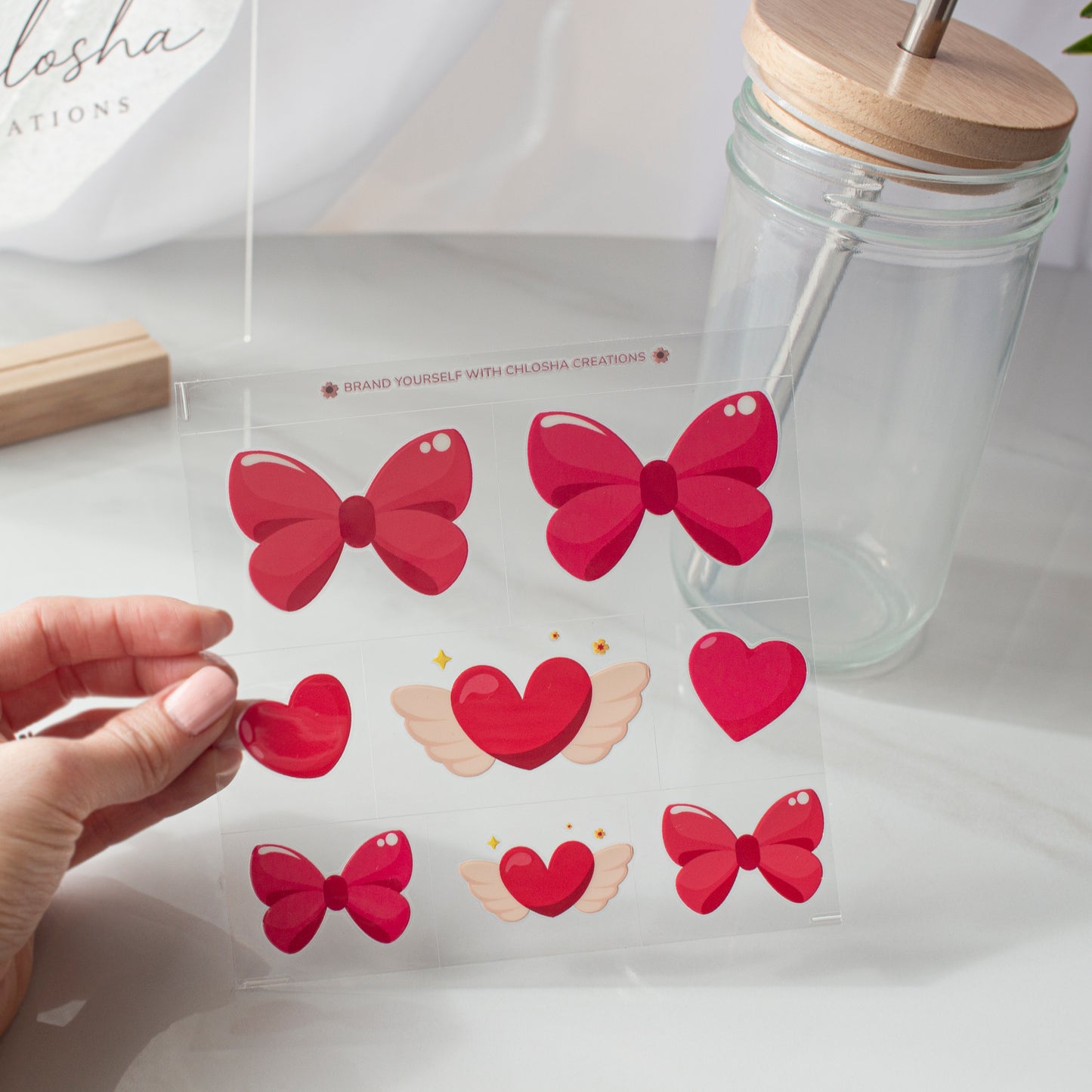 Mix & Match Pre-Cut Bow Decal Sheet – 14 × 14 cm