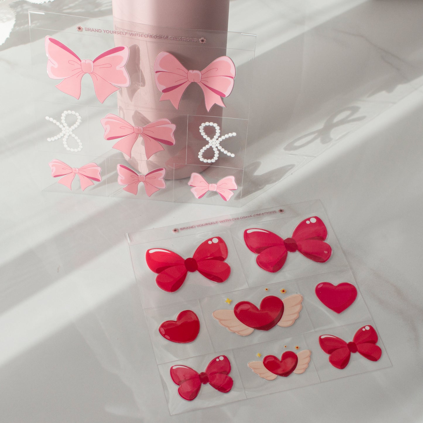 Mix & Match Pre-Cut Bow Decal Sheet – 14 × 14 cm