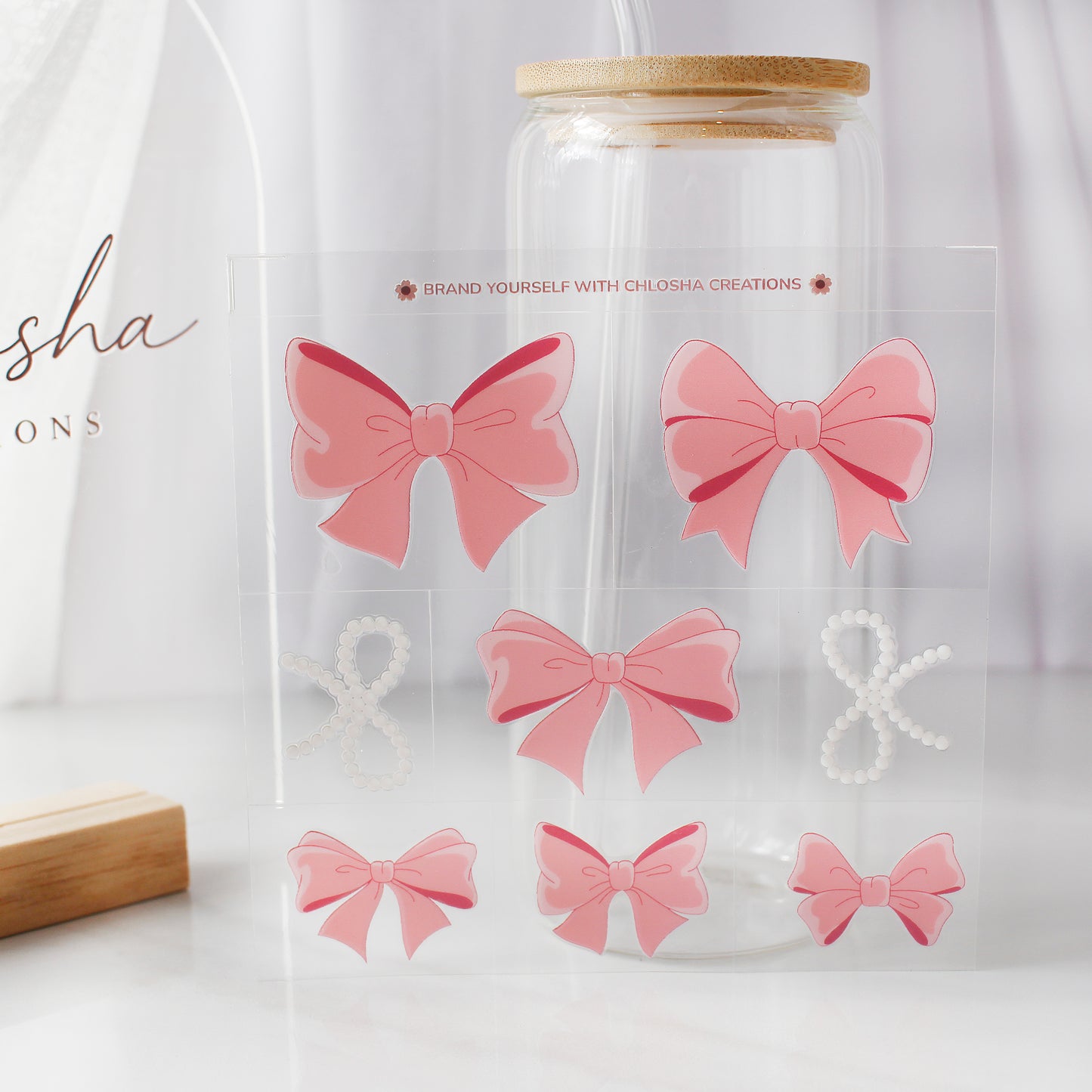 Mix & Match Pre-Cut Bow Decal Sheet – 14 × 14 cm