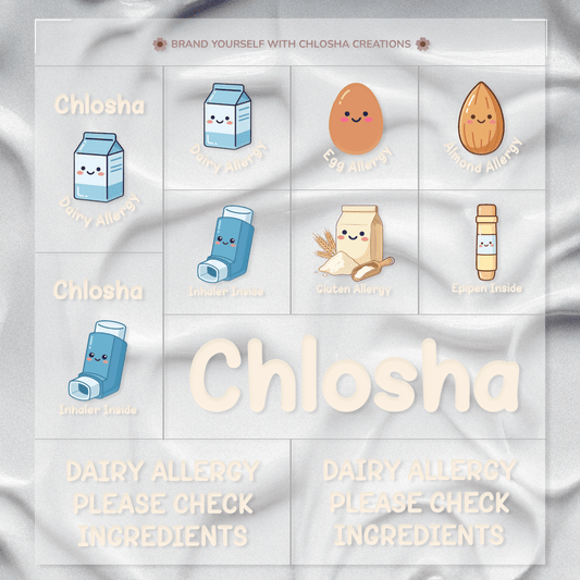 A1 allergy pack A - Cream Icon Text custom name labels for kids bottles lunchbox waterproof NZ - Chlosha creations