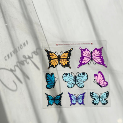 butterfly Pre-Cut UV DTF Decal Sheet · 140 × 140 mm custom name labels for kids bottles lunchbox waterproof NZ - Chlosha creations