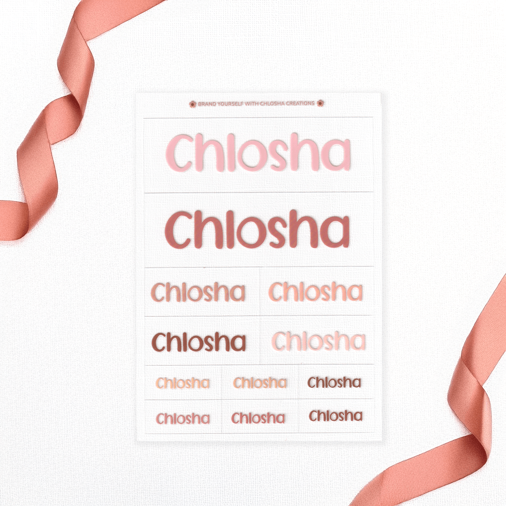 Chlosha Signature Classic name pack custom name labels for kids bottles lunchbox waterproof NZ - Chlosha creations