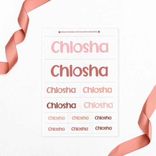 Chlosha Signature Classic name pack custom name labels for kids bottles lunchbox waterproof NZ - Chlosha creations