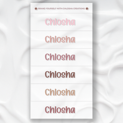 Chlosha Signature Middle Personalised Name Label Pack – 6 Labels