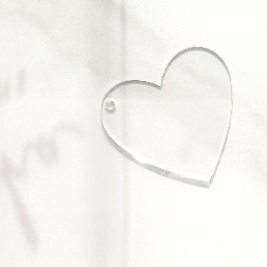 Clear Heart Tag · Blank Add-On custom name labels for kids bottles lunchbox waterproof NZ - Chlosha creations