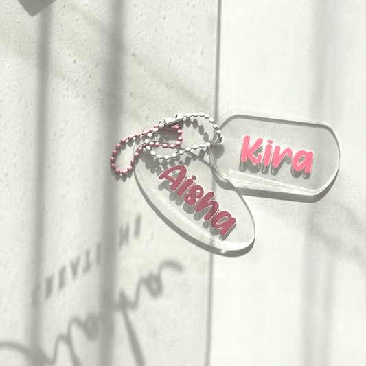 Clear Heart Tag · Blank Add-On custom name labels for kids bottles lunchbox waterproof NZ - Chlosha creations