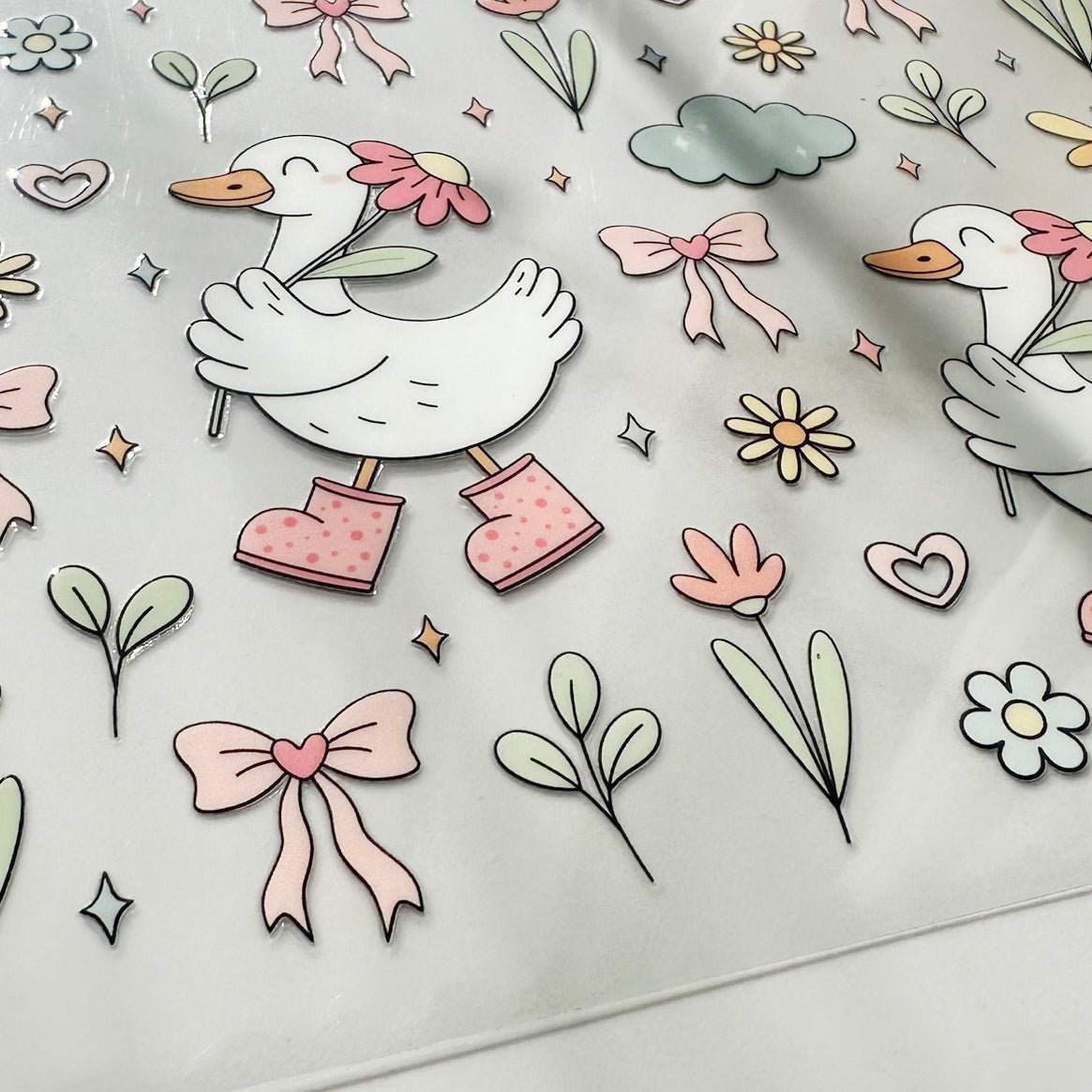 Darling Duck 16oz UV DTF Cup Wrap · 250 × 140 mm custom name labels for kids bottles lunchbox waterproof NZ - Chlosha creations