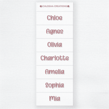 G1 -Mini Chlosha Signature Personalised Goodie Bag Stickers custom name labels for kids bottles lunchbox waterproof NZ - Chlosha creations