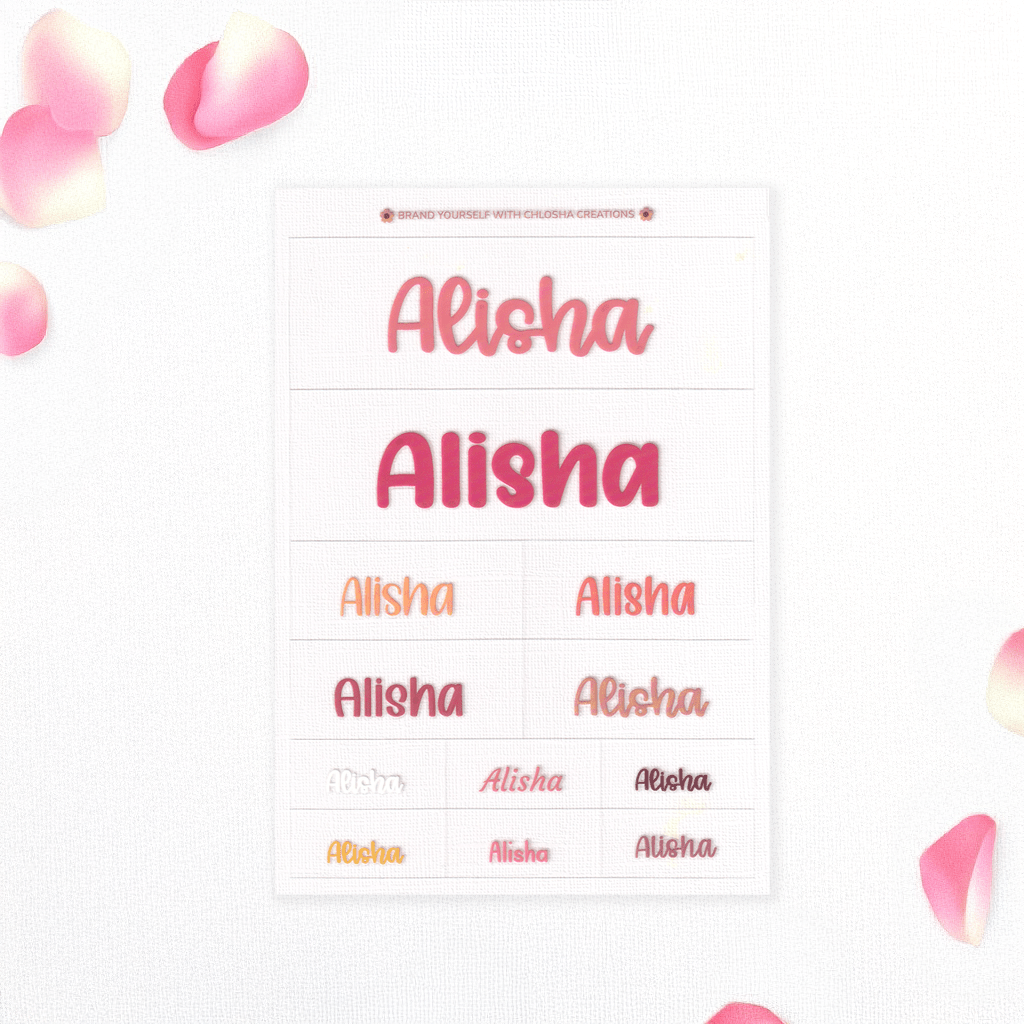 Lovely Script Classic Name Pack custom name labels for kids bottles lunchbox waterproof NZ - Chlosha creations