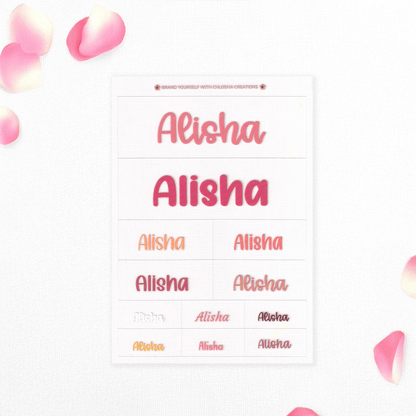Lovely Script Classic Name Pack custom name labels for kids bottles lunchbox waterproof NZ - Chlosha creations