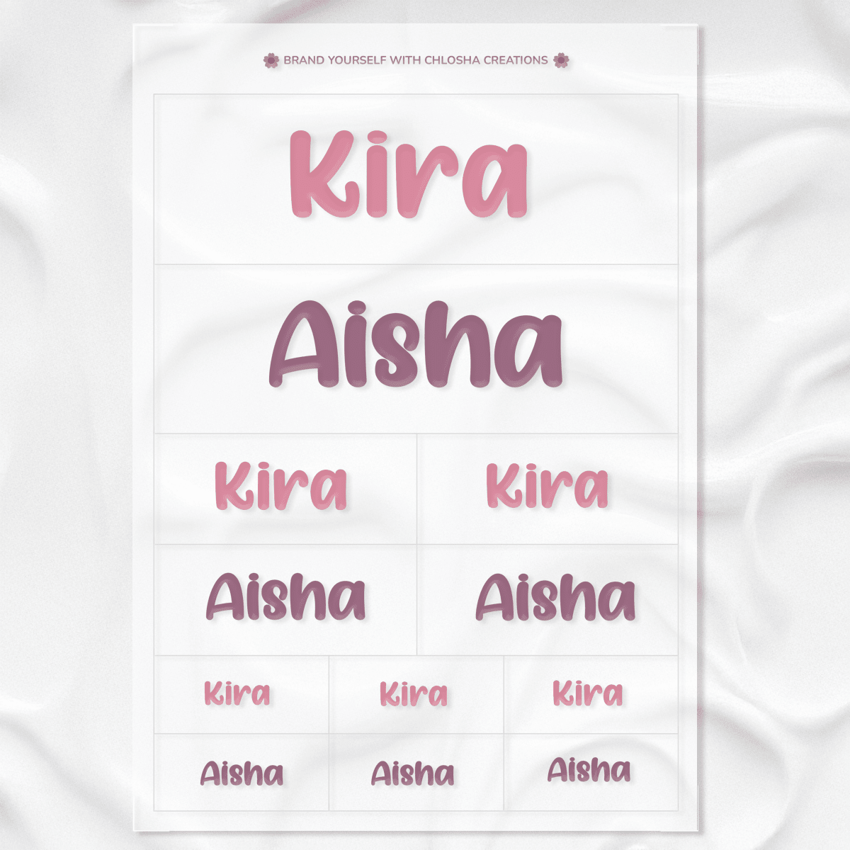 Lovely Script Classic Sibling Name Pack custom name labels for kids bottles lunchbox waterproof NZ - Chlosha creations