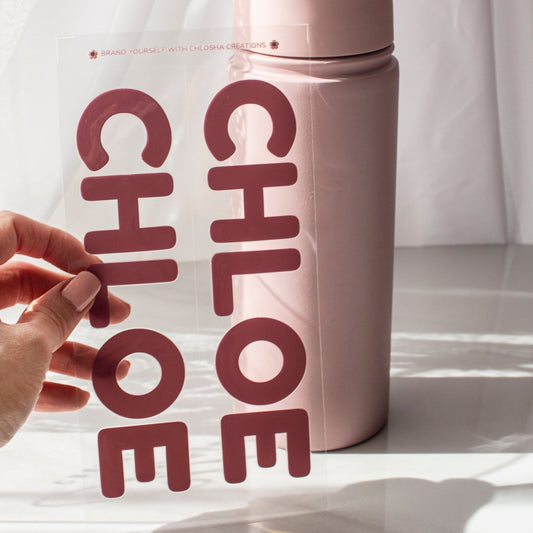 M1 - Mega Name Pack- Modern Minimal custom name labels for kids bottles lunchbox waterproof NZ - Chlosha creations