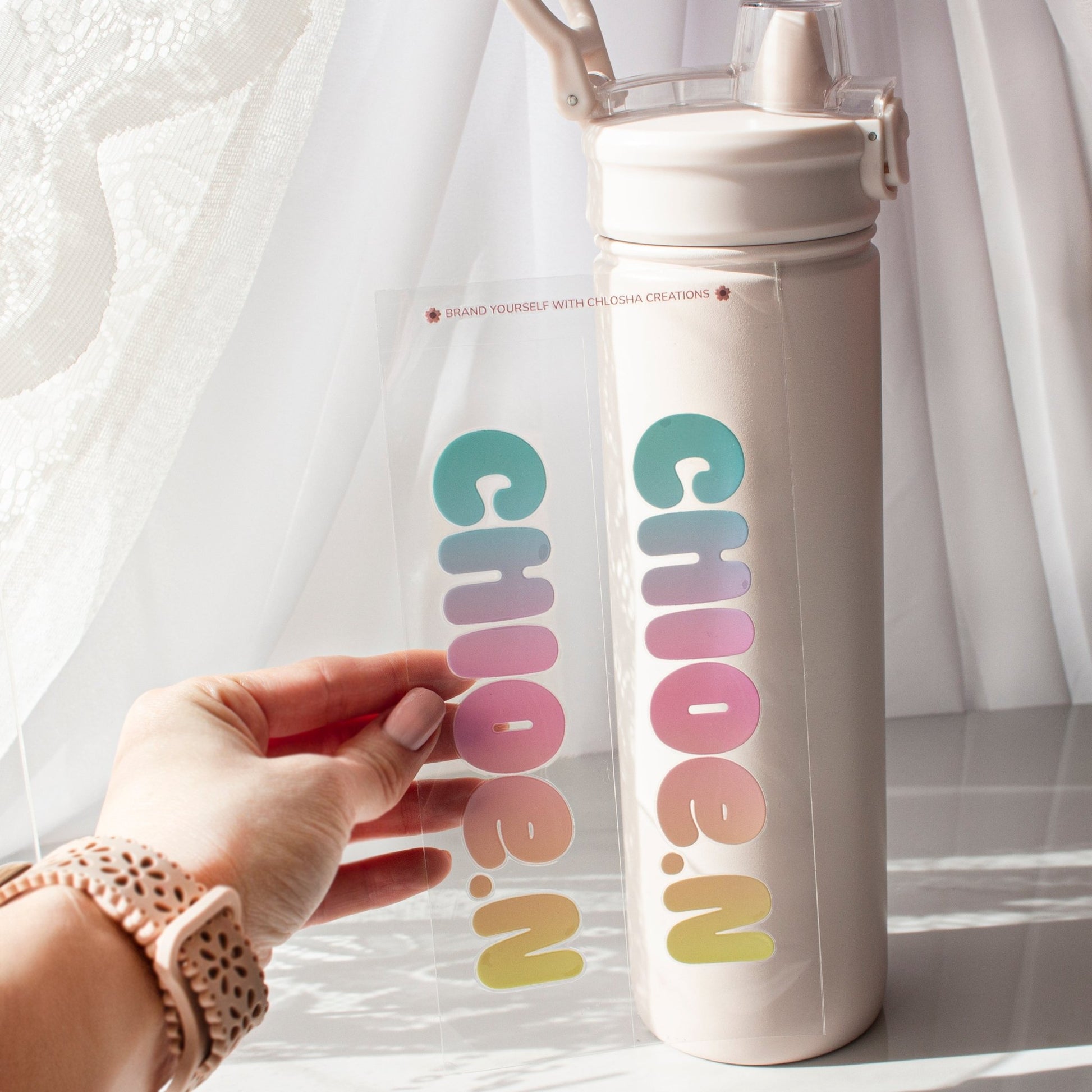 M1-Mega Name Pack -Rainbow custom name labels for kids bottles lunchbox waterproof NZ - Chlosha creations