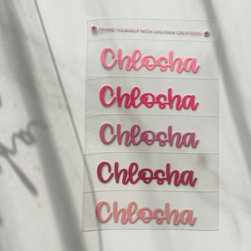 M3 Slim Name Pack -Lovely Script custom name labels for kids bottles lunchbox waterproof NZ - Chlosha creations