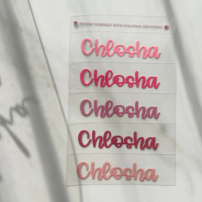 M3 Slim Name Pack -Lovely Script custom name labels for kids bottles lunchbox waterproof NZ - Chlosha creations