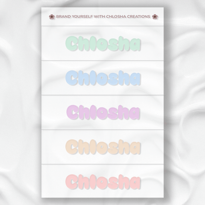 M3 Slim Name Pack - Soft Pastel custom name labels for kids bottles lunchbox waterproof NZ - Chlosha creations